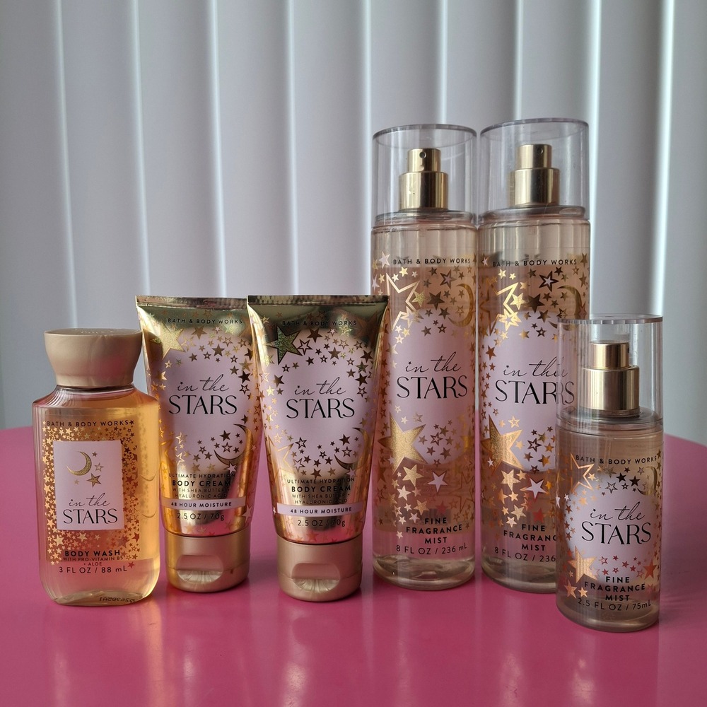 Bath & Body Works IN THE STARS Fine Fragrance Mist Cream Wash Set of 6